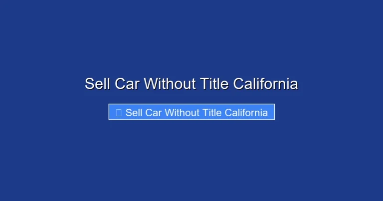 Sell Car Without Title California