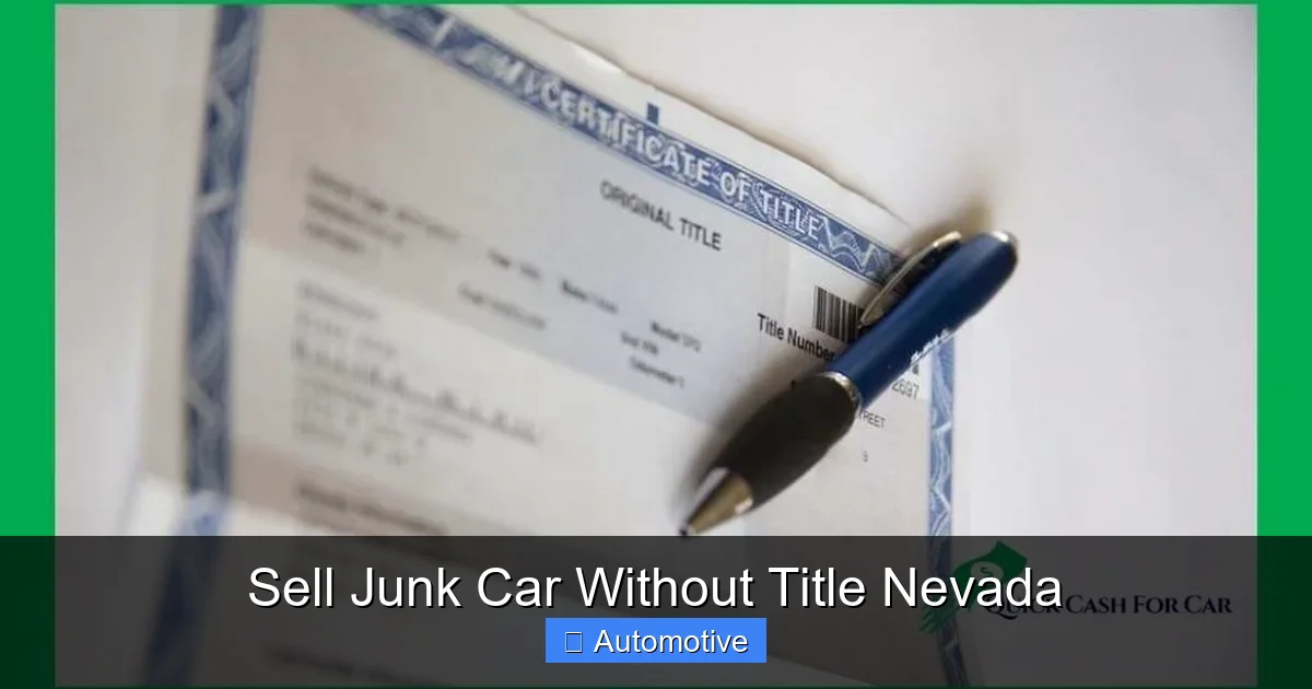 Sell Junk Car Without Title Nevada