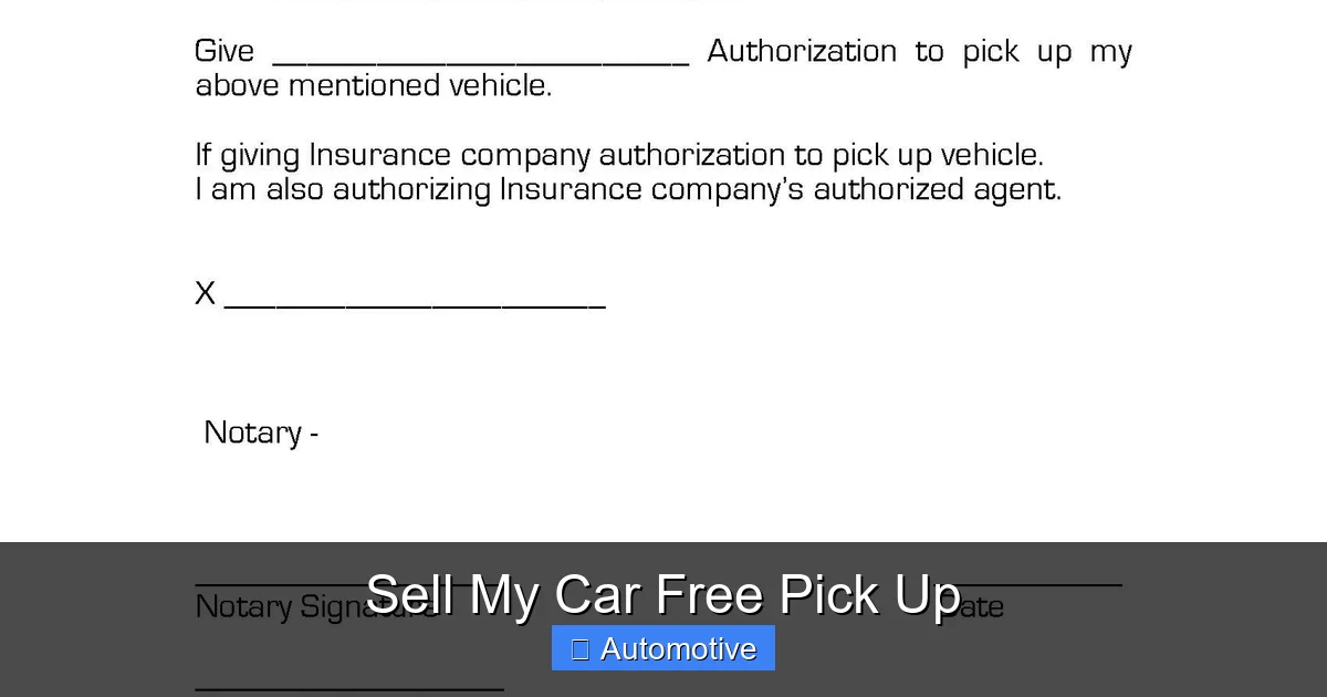 Sell My Car Free Pick Up