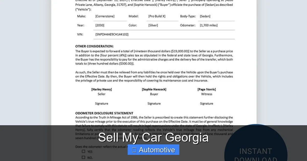 Sell My Car Georgia