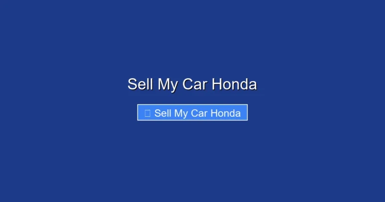 Sell My Car Honda