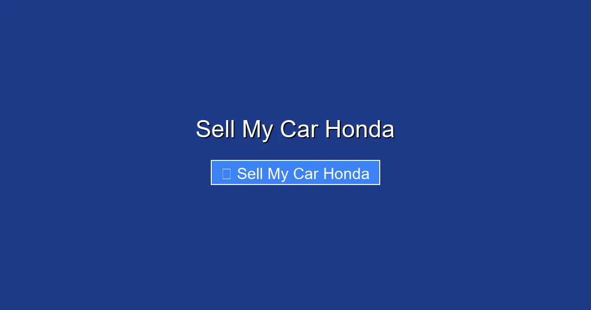 Sell My Car Honda