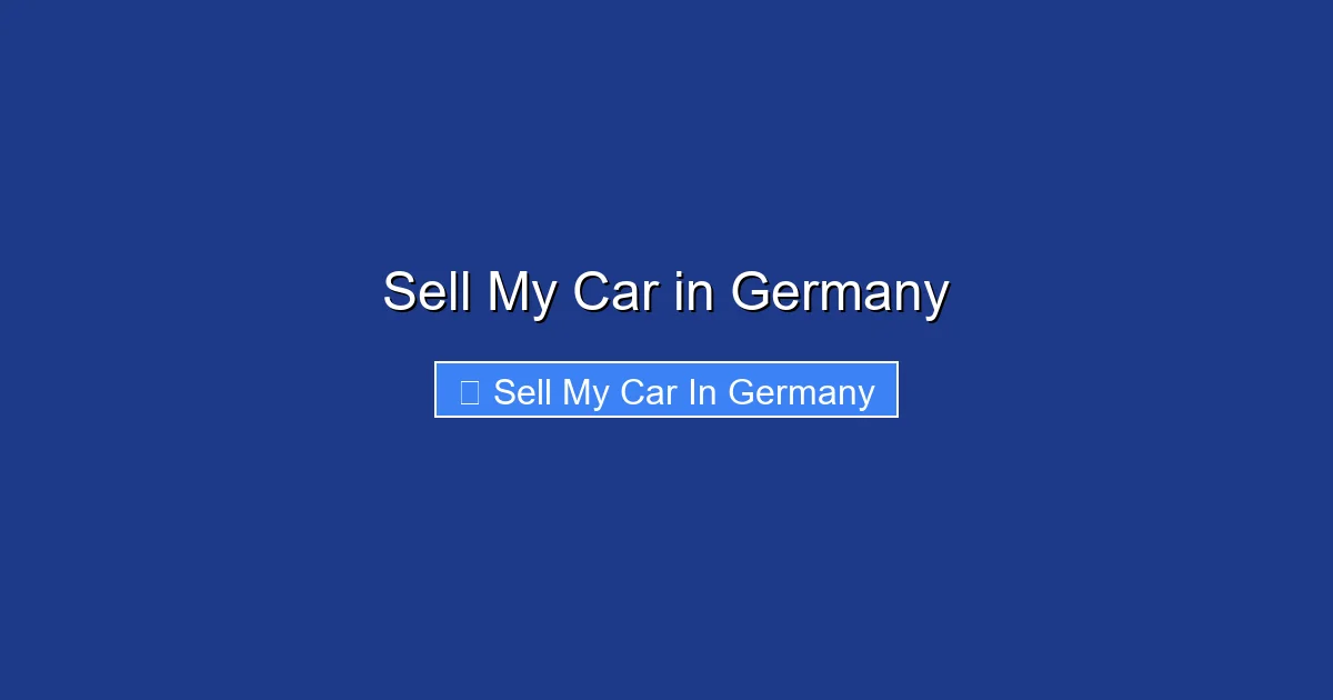 Sell My Car in Germany