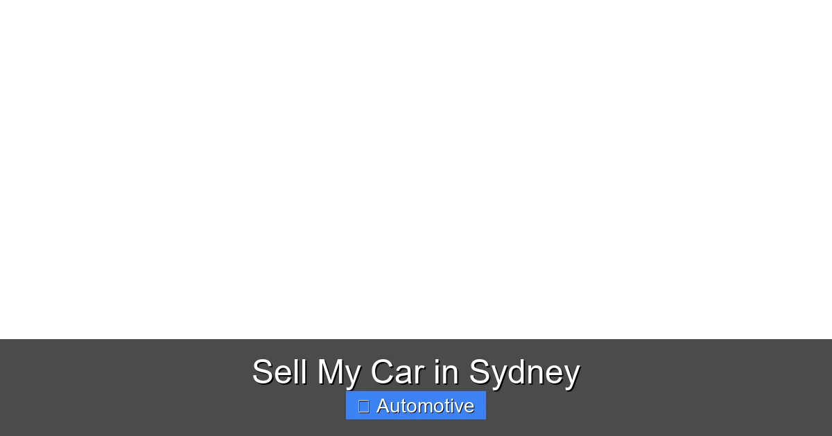Sell My Car in Sydney