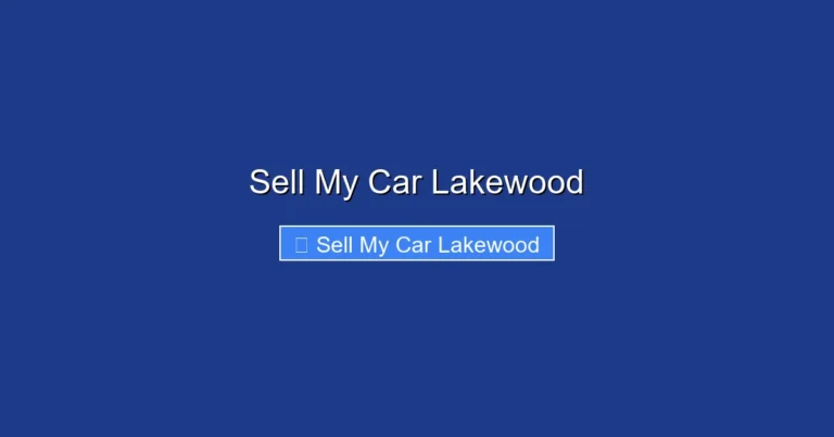 Sell My Car Lakewood