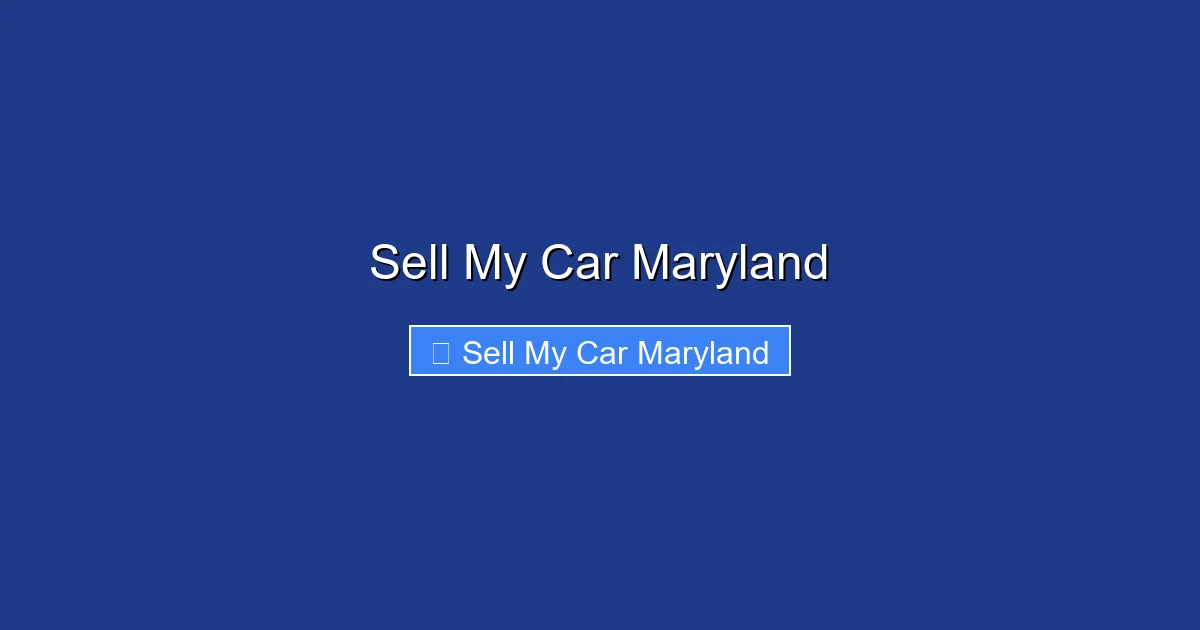 Sell My Car Maryland