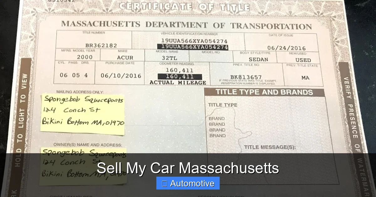 Sell My Car Massachusetts