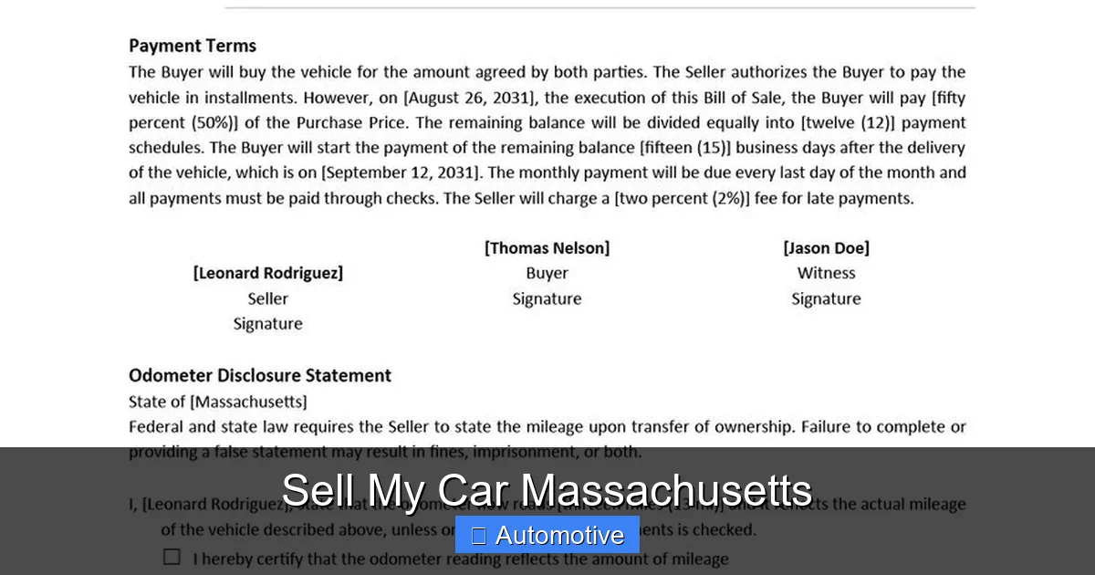 Sell My Car Massachusetts