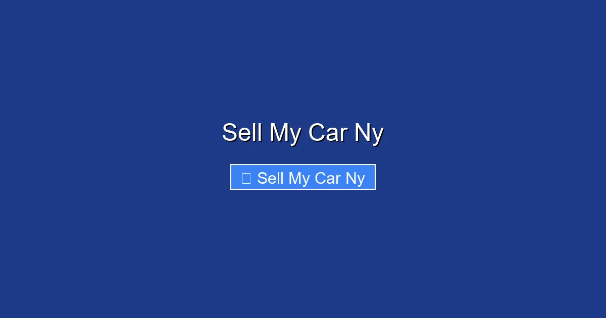Sell My Car Ny