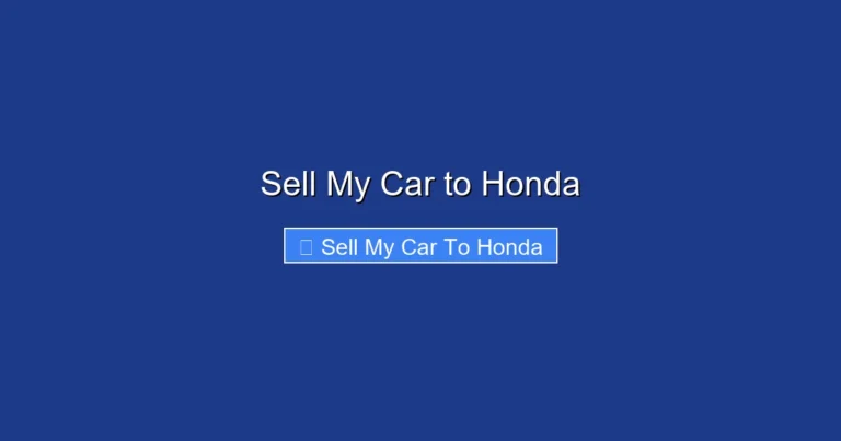 Sell My Car to Honda
