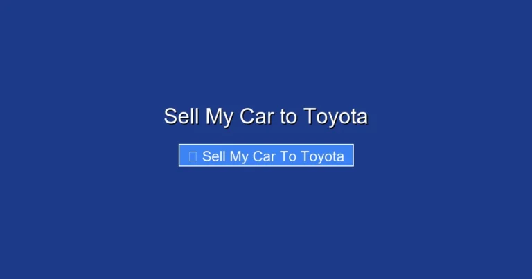 Sell My Car to Toyota