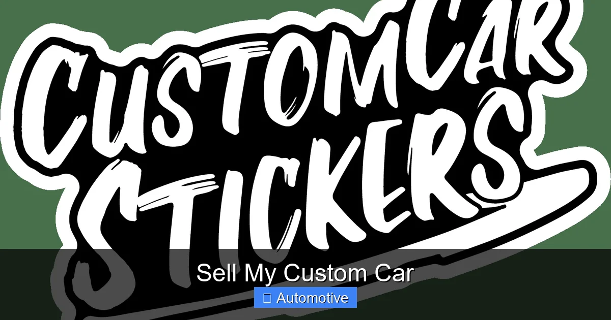 Sell My Custom Car