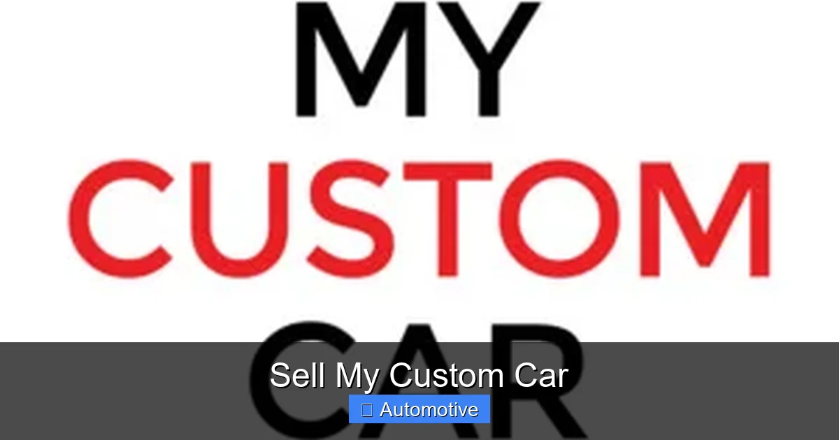 Sell My Custom Car
