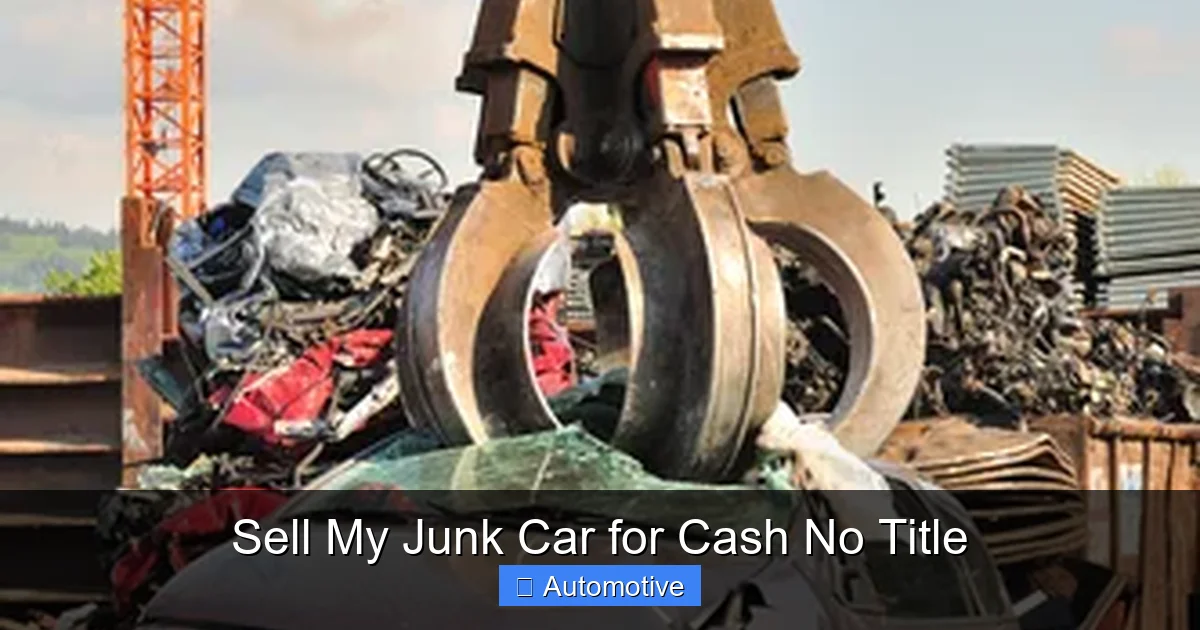 Sell My Junk Car for Cash No Title