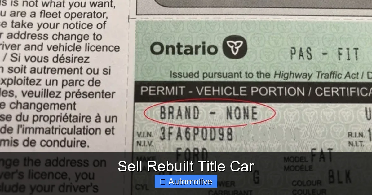 Sell Rebuilt Title Car