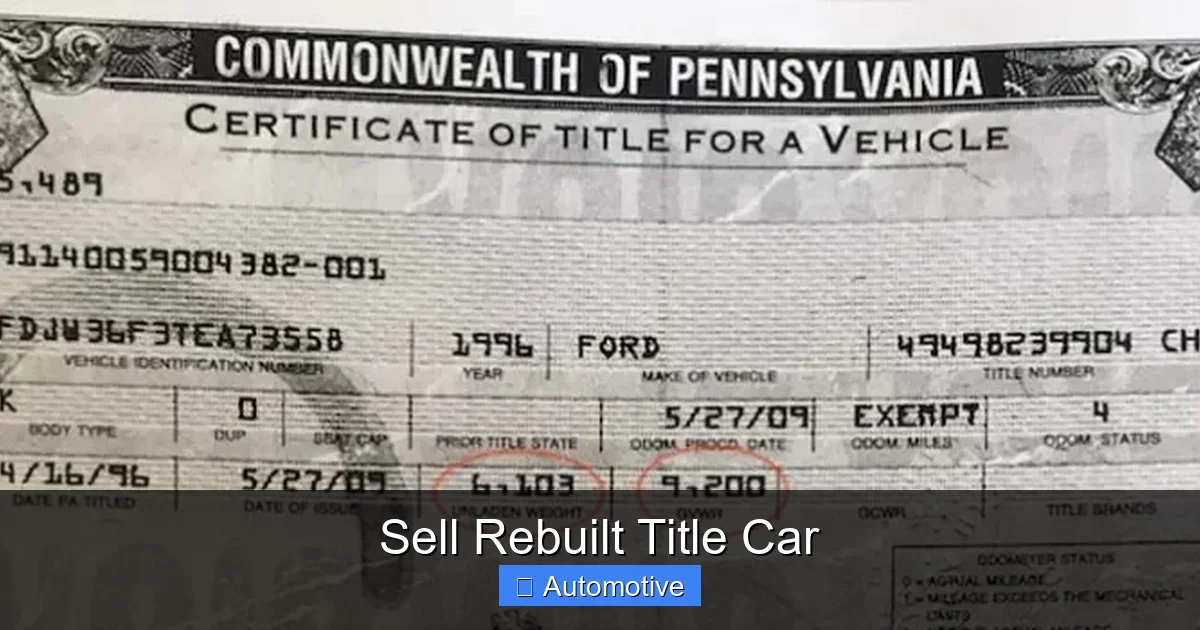 Sell Rebuilt Title Car