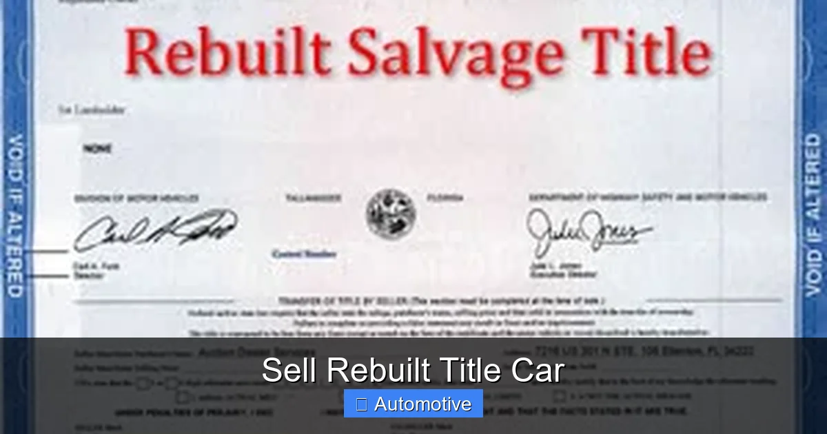 Sell Rebuilt Title Car