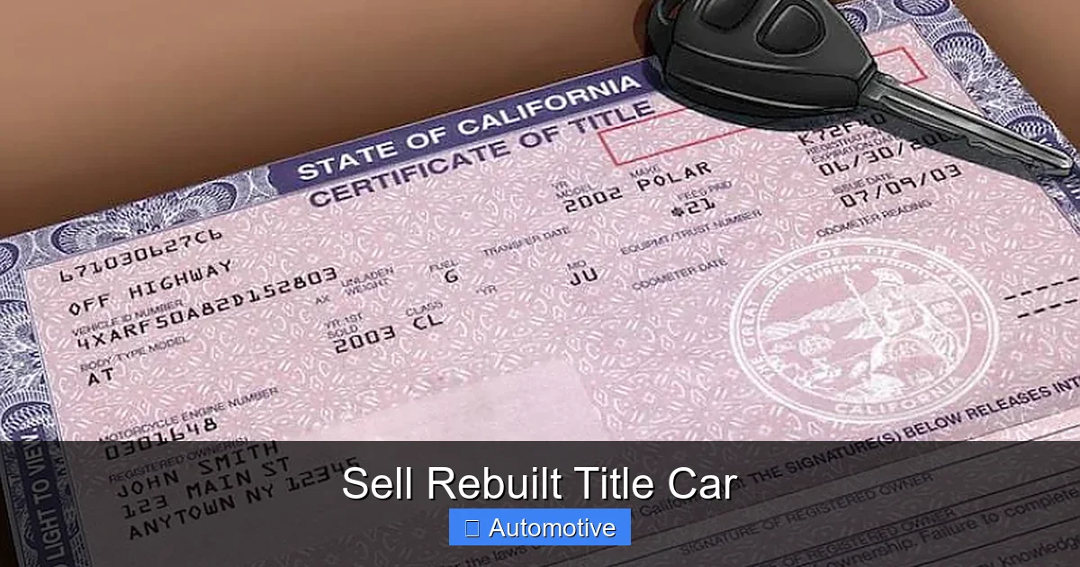 Sell Rebuilt Title Car