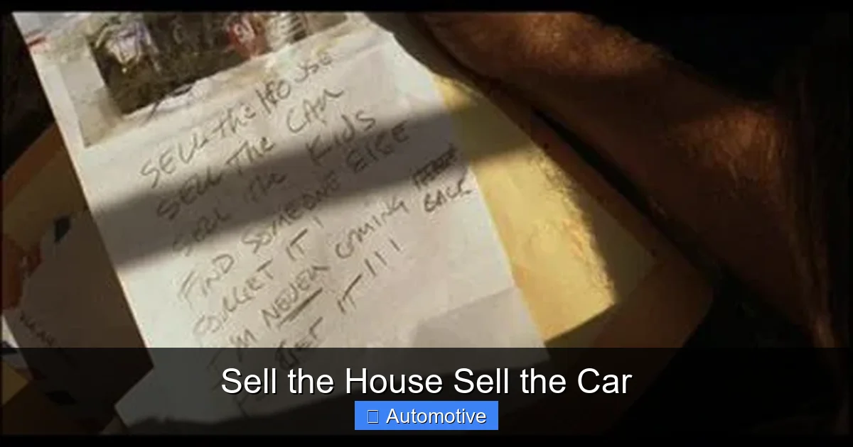 Sell the House Sell the Car