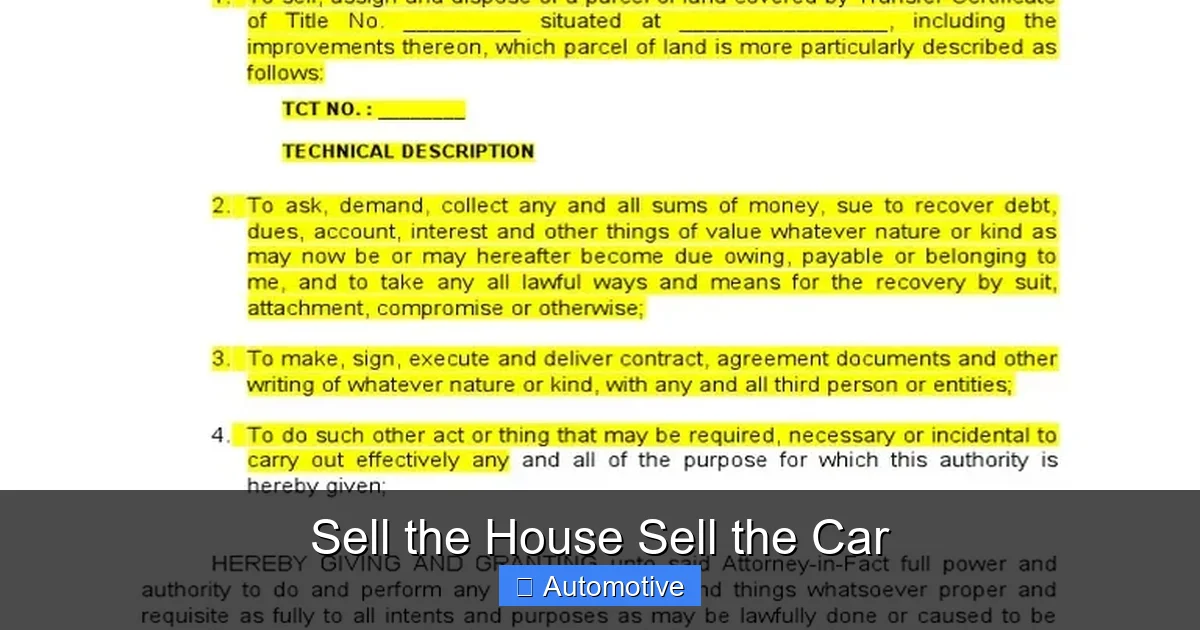 Sell the House Sell the Car