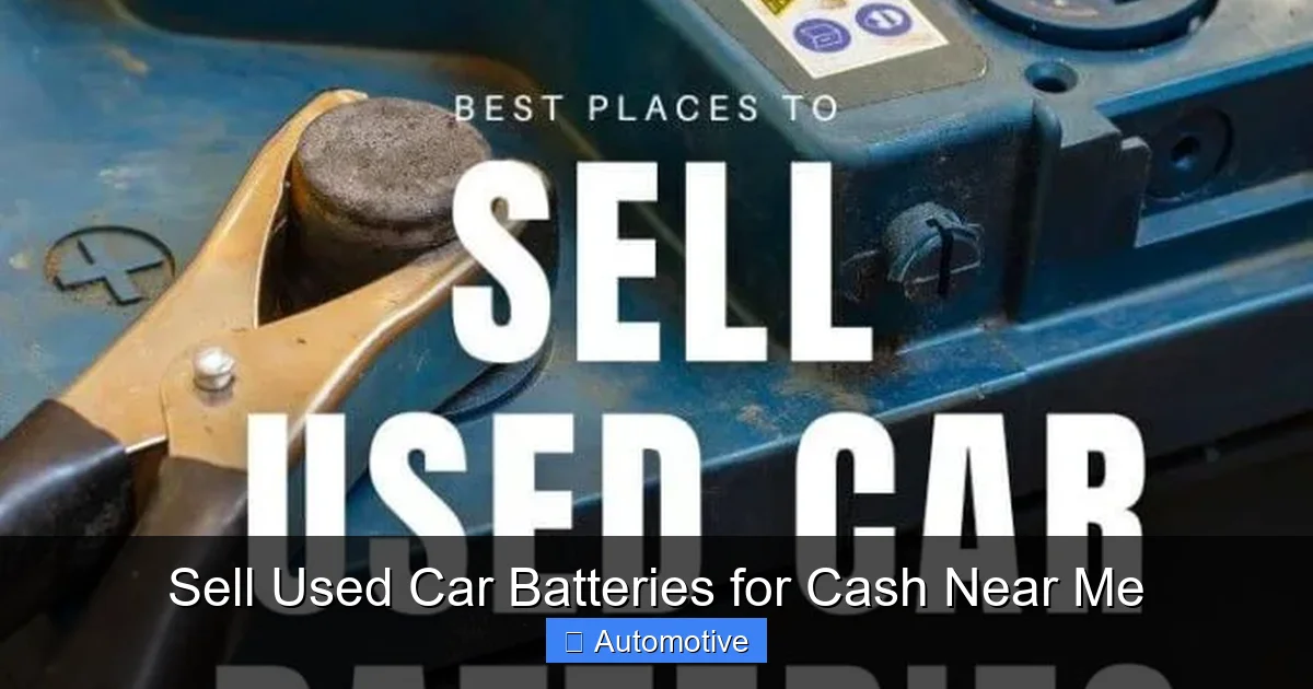 Sell Used Car Batteries for Cash Near Me