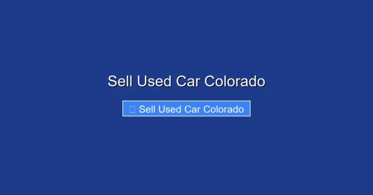 Sell Used Car Colorado