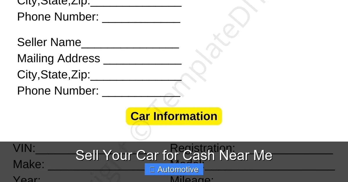 Sell Your Car for Cash Near Me