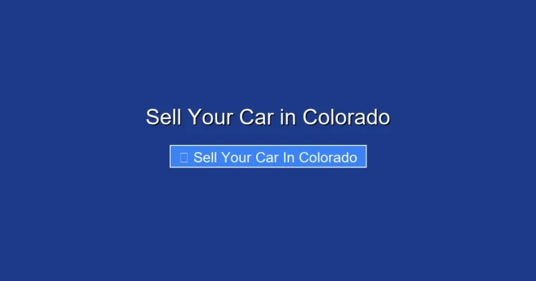 Sell Your Car in Colorado