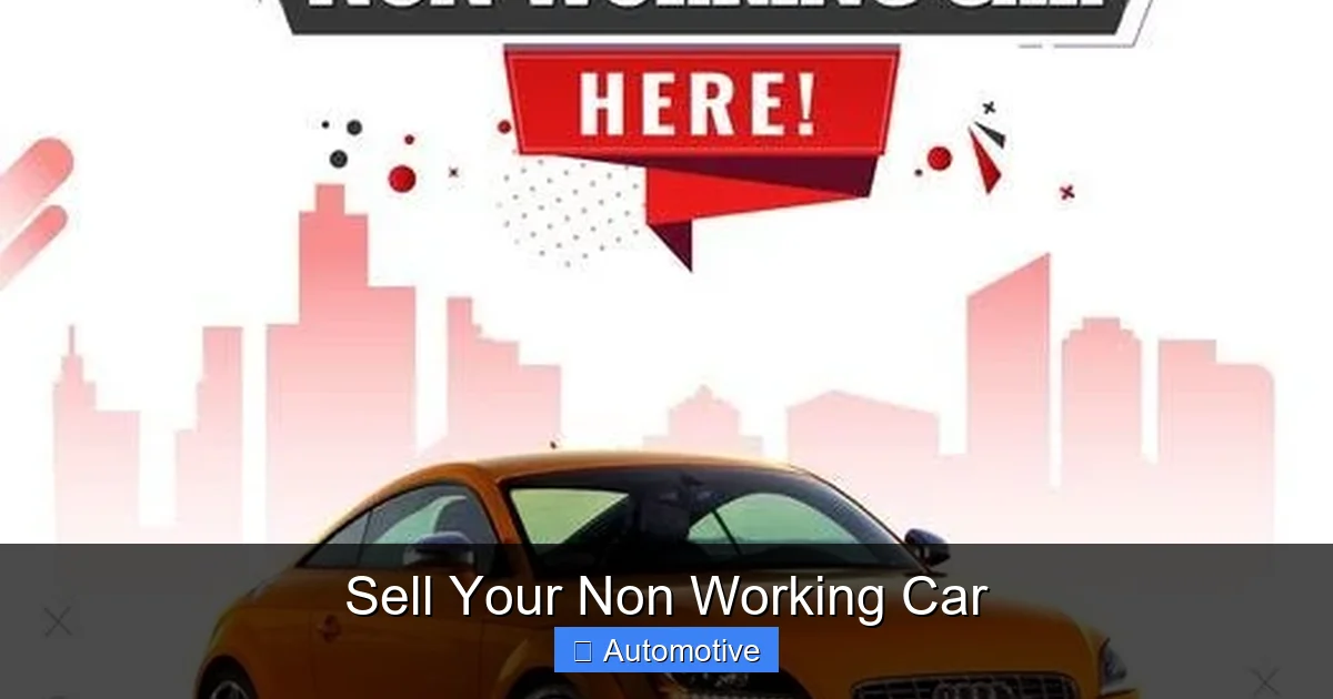 Sell Your Non Working Car
