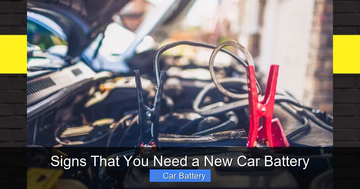 Signs That You Need a New Car Battery