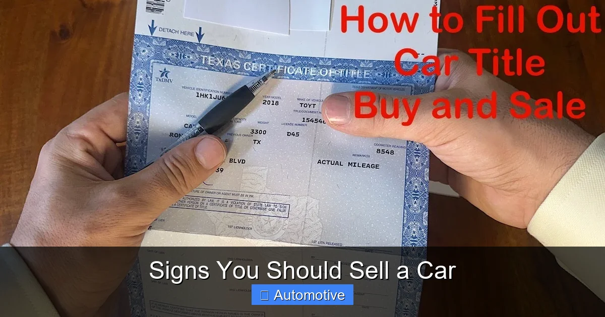Signs You Should Sell a Car