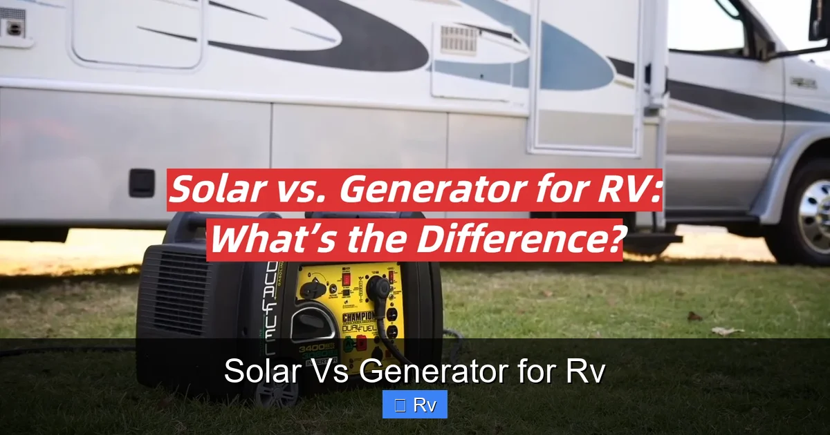 Solar Vs Generator for Rv