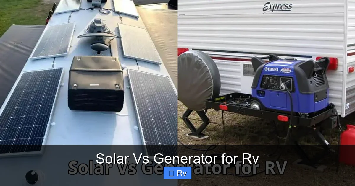 Solar Vs Generator for Rv