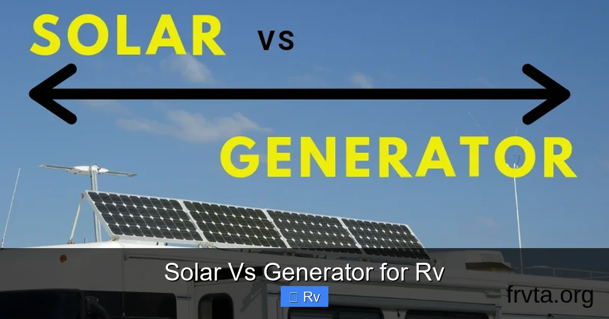 Solar Vs Generator for Rv
