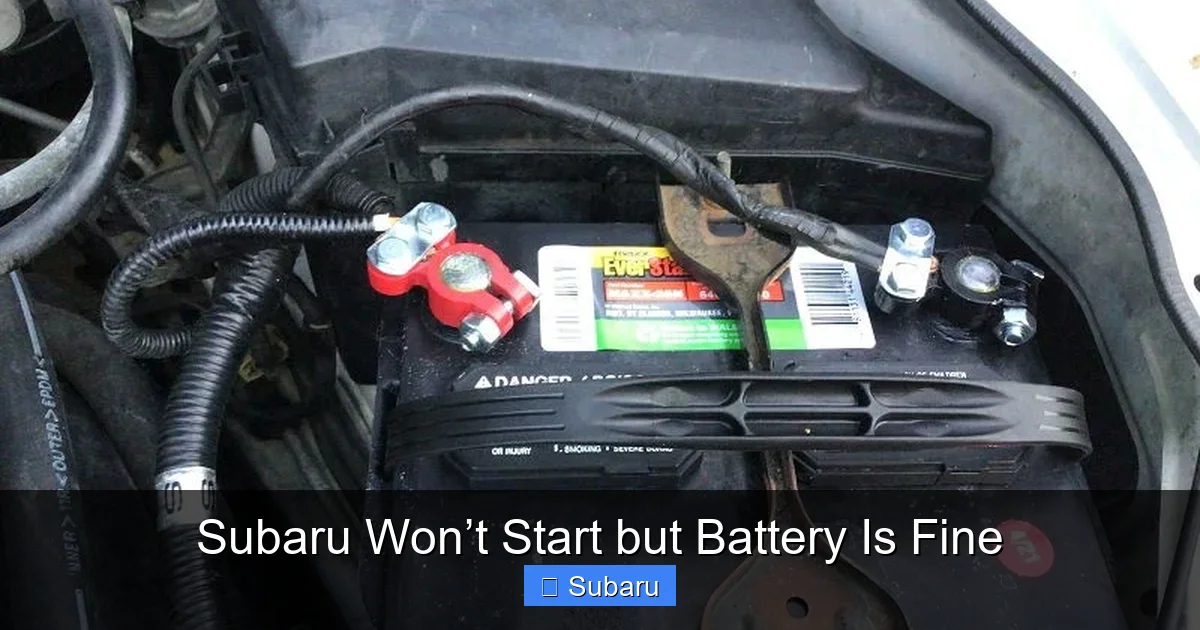 Subaru Won’t Start but Battery Is Fine