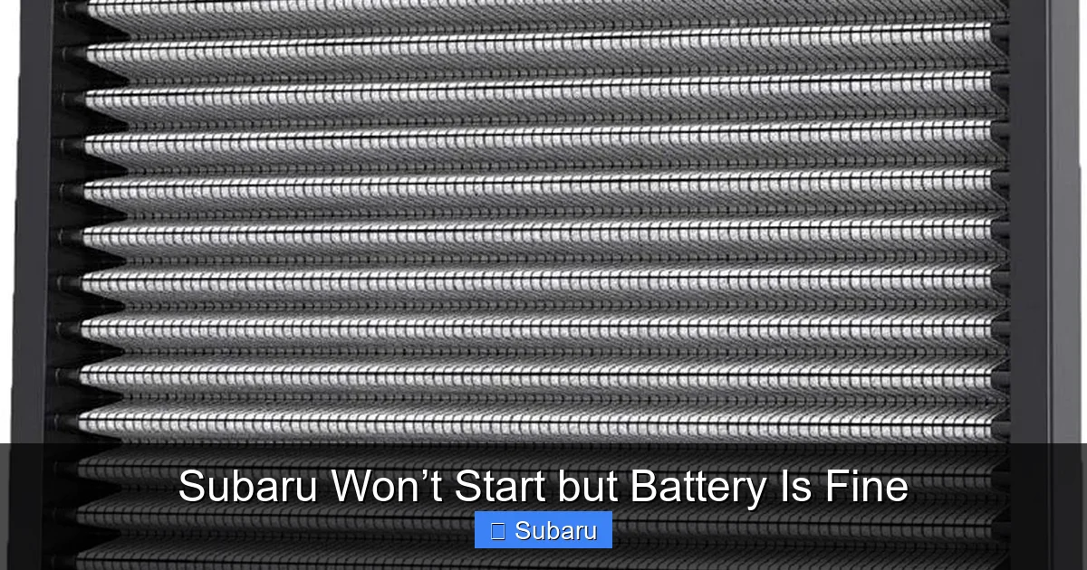 Subaru Won’t Start but Battery Is Fine