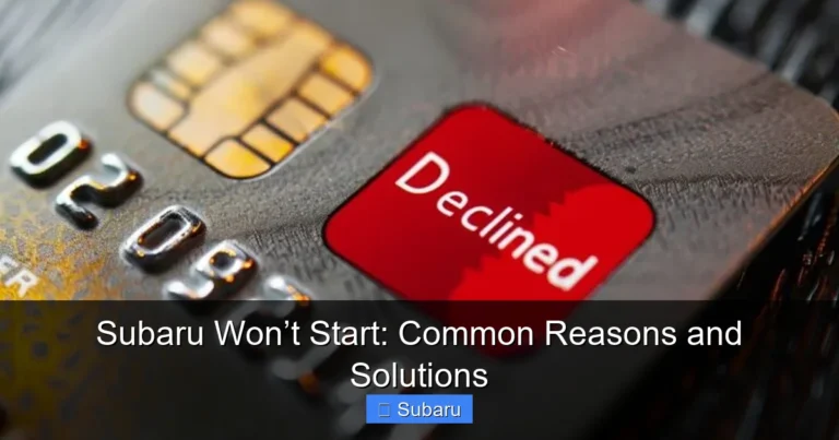 Subaru Won’t Start: Common Reasons and Solutions