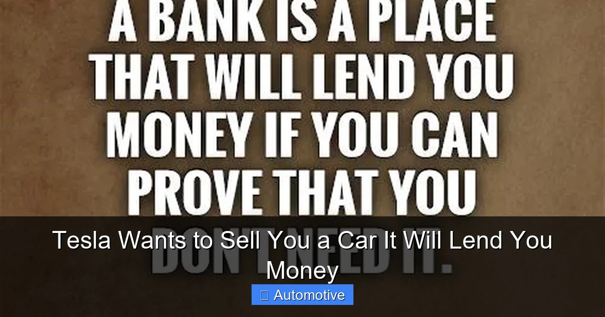 Tesla Wants to Sell You a Car It Will Lend You Money