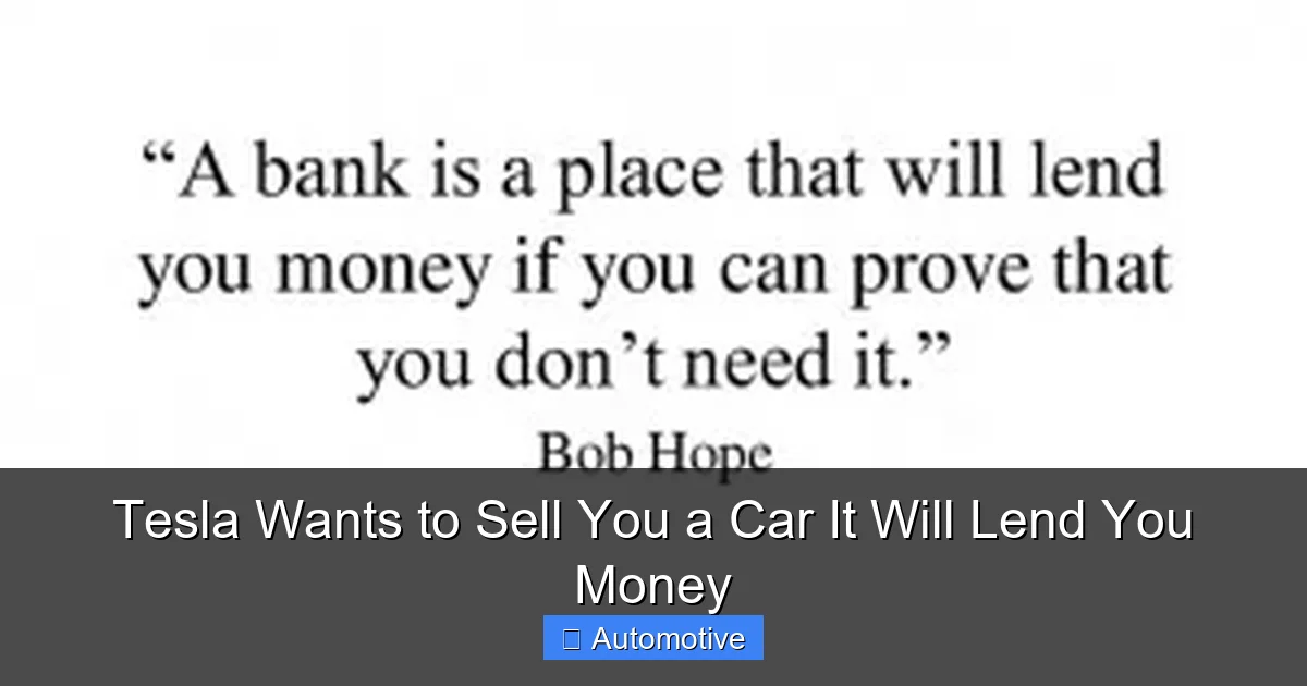 Tesla Wants to Sell You a Car It Will Lend You Money