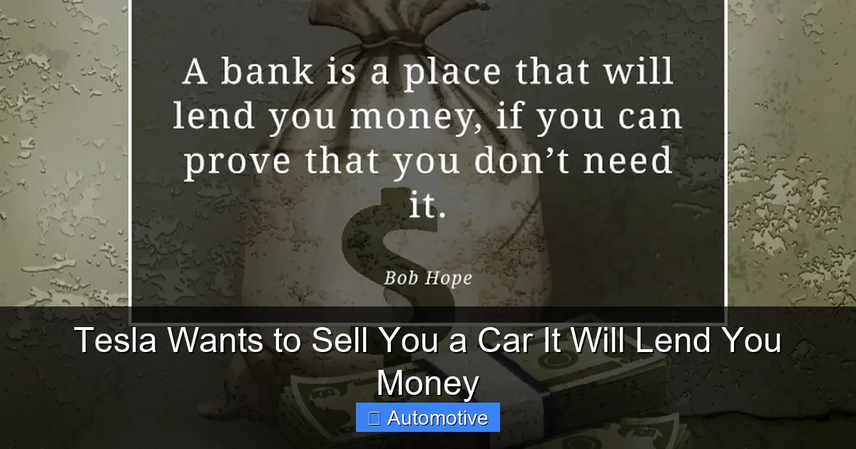 Tesla Wants to Sell You a Car It Will Lend You Money