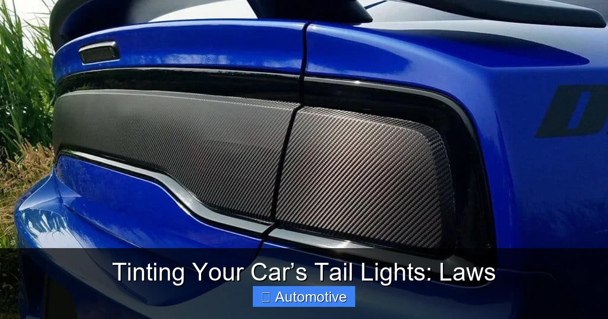 Tinting Your Car’s Tail Lights: Laws