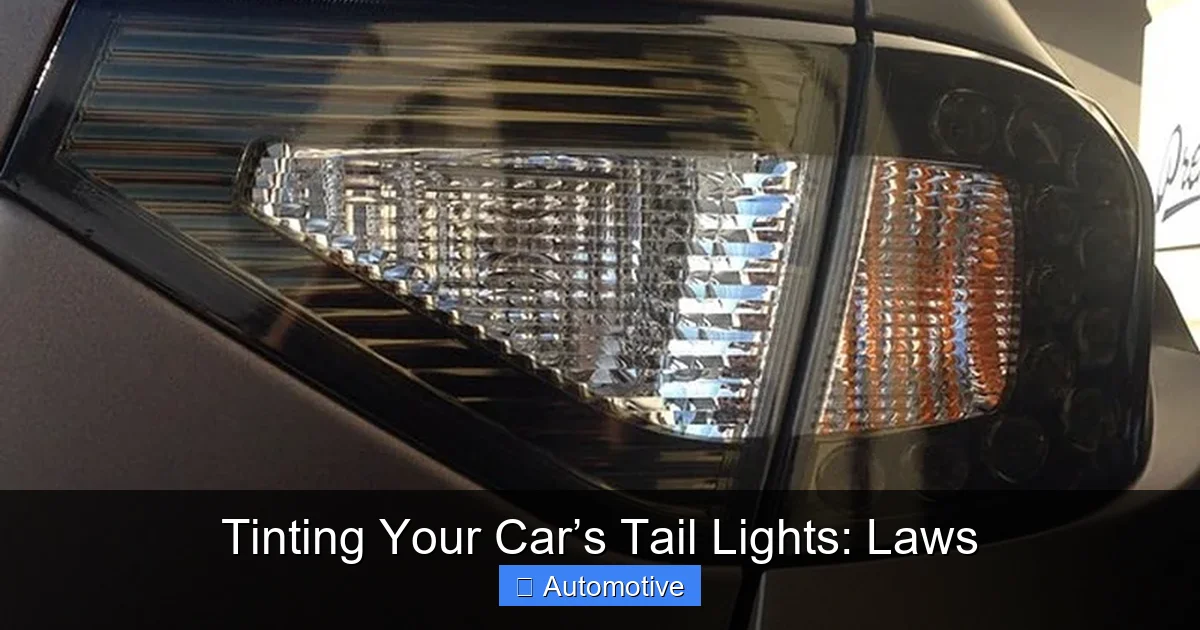 Tinting Your Car’s Tail Lights: Laws