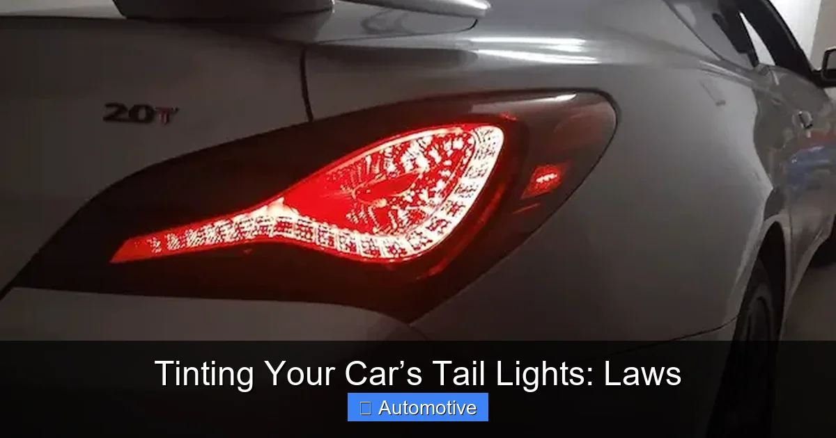 Tinting Your Car’s Tail Lights: Laws