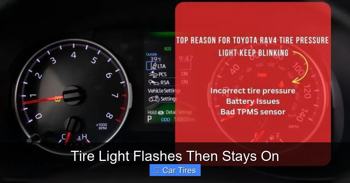 Tire Light Flashes Then Stays On