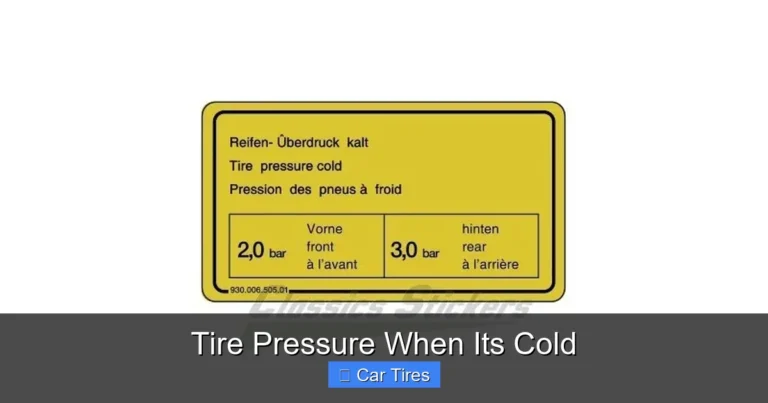 Tire Pressure When Its Cold