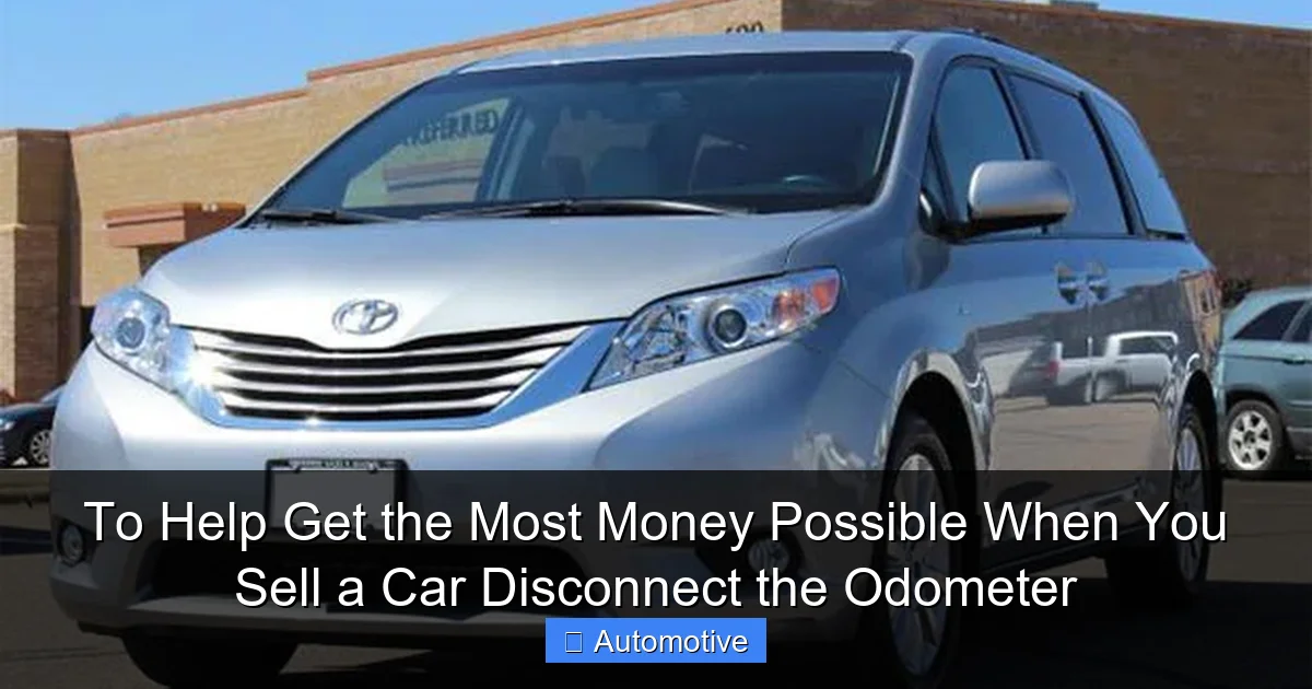 To Help Get the Most Money Possible When You Sell a Car Disconnect the Odometer