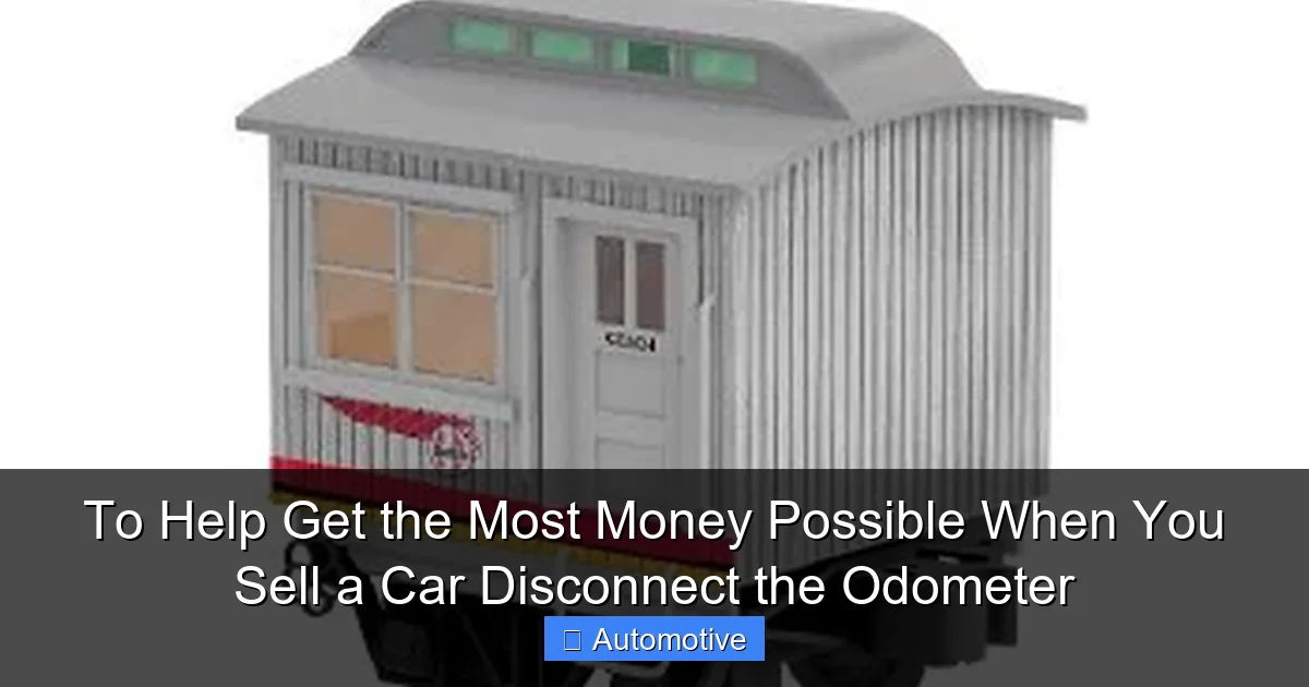 To Help Get the Most Money Possible When You Sell a Car Disconnect the Odometer