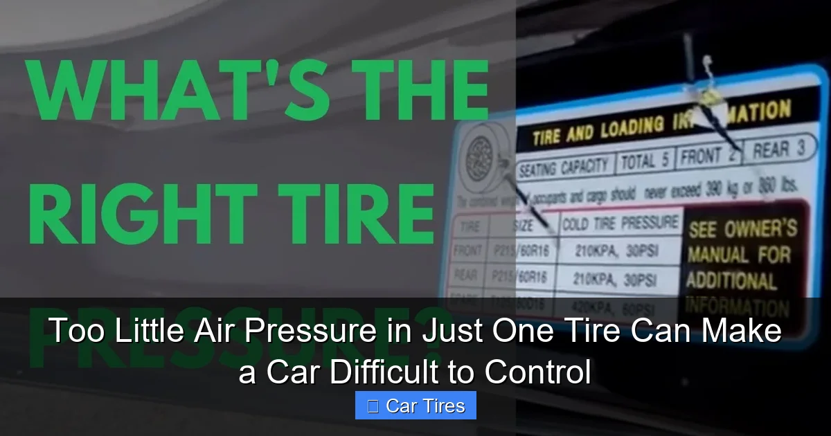 Too Little Air Pressure in Just One Tire Can Make a Car Difficult to Control