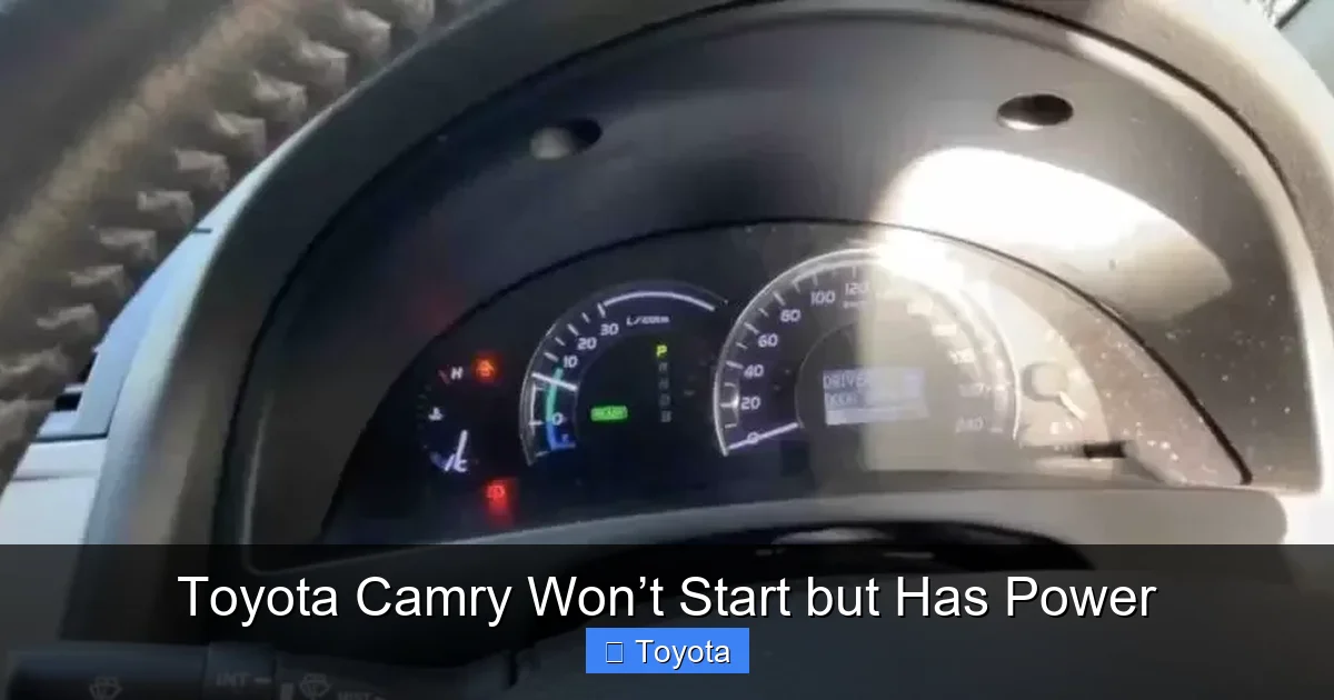 Toyota Camry Won’t Start but Has Power