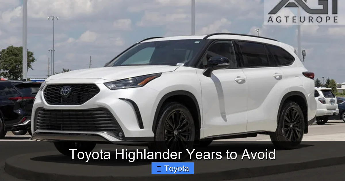 Toyota Highlander Years to Avoid